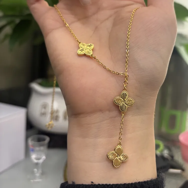 铜合金项链 铜合金 双面葫芦时尚百搭气质简约精美女轻奢坠链