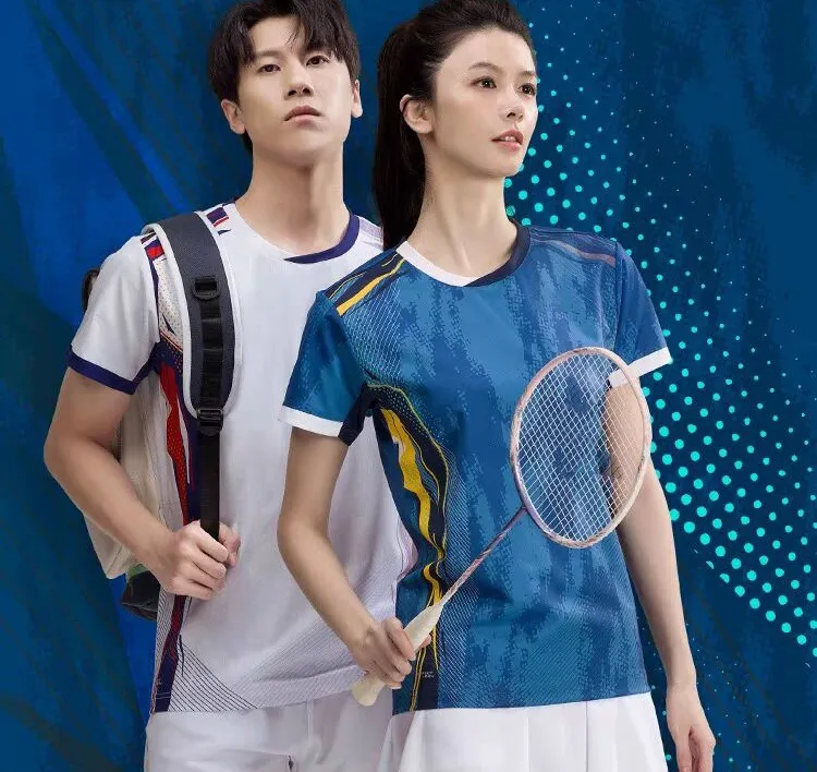 25春夏新款羽毛球服男款速干短袖上衣比赛服定制T恤运动训练球服