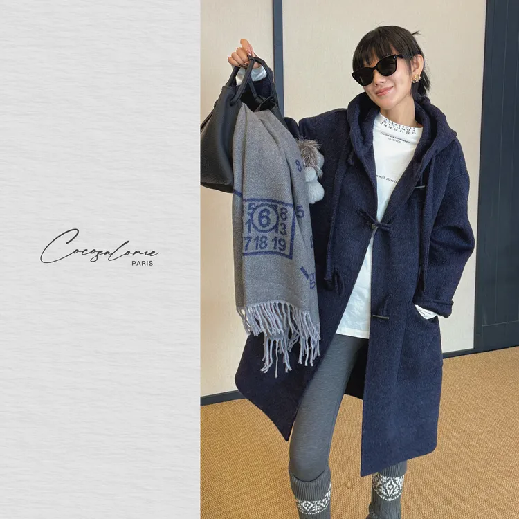 韩彬彬"极简高定"澳毛+骆驼绒桑蚕丝恒温新款潮牌女装大衣2378-1