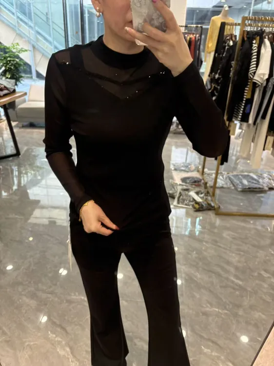 【丽丽家】秋季气质减龄女人味显瘦韩丝打底衫3571