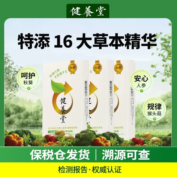 【1片顶5片】健养堂膳食纤维科学配比浓缩专利果蔬片