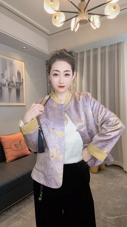 【玥玥定制】2025秋冬季新中式国风棉服轻薄洋气保暖高级显瘦