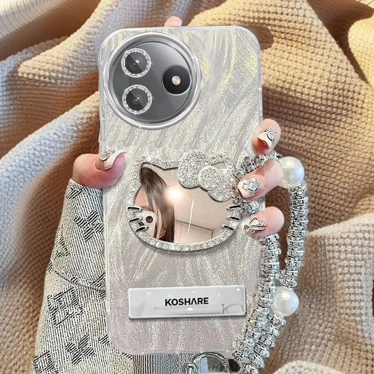 自带镜头膜红米K80至尊版手机壳KT猫镜子RedmiK80Ultra软壳羽纱