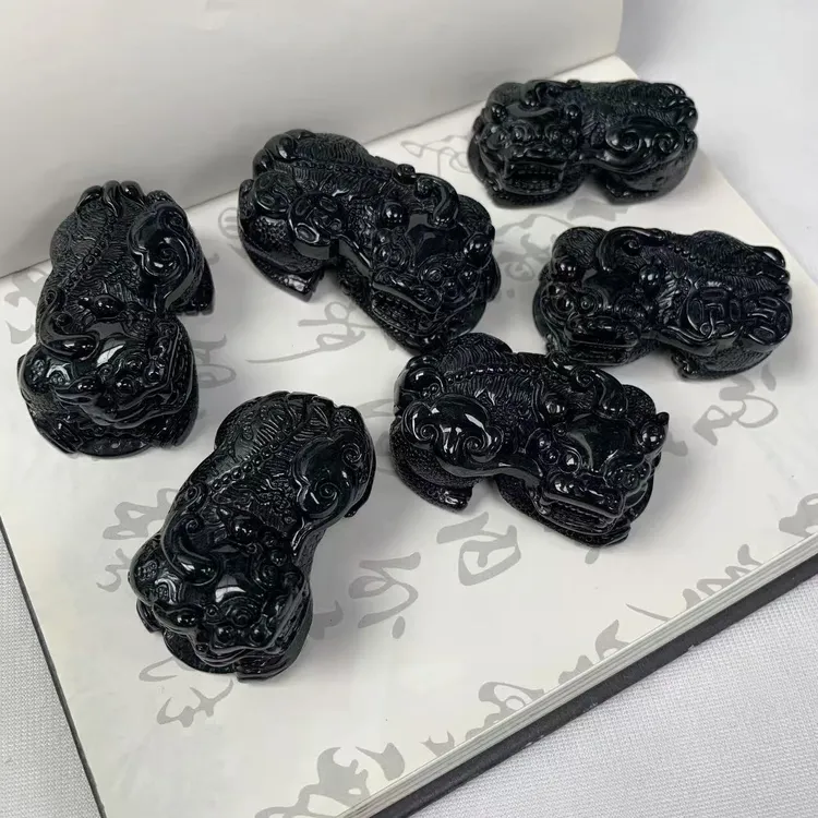 缅甸天然A货翡翠墨翠精雕精美霸气时尚霸王貔貅玉坠-多样性发其一
