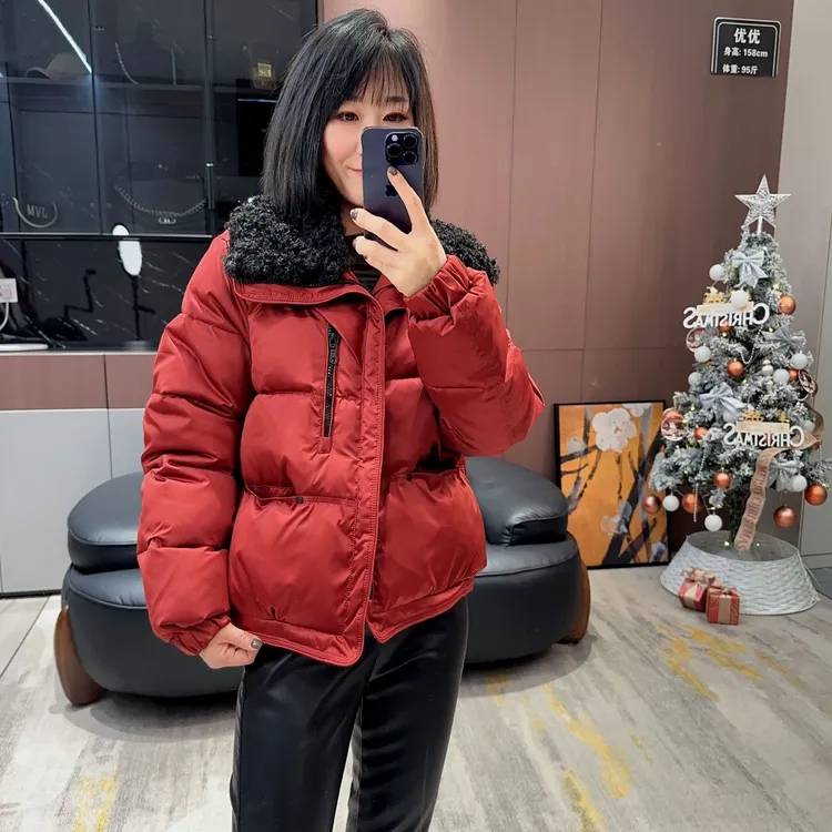 2026早春新款翻毛领棉服外套百搭欧货休闲韩系短款保暖棉衣女款