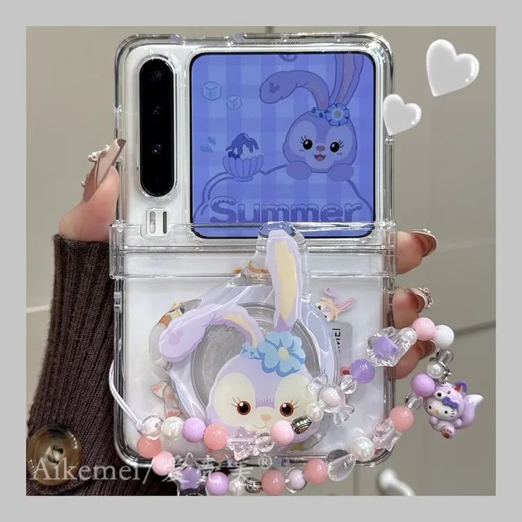 适用华为purax折叠屏手机壳达菲熊星黛露pocket2玲娜贝儿磁吸支架
