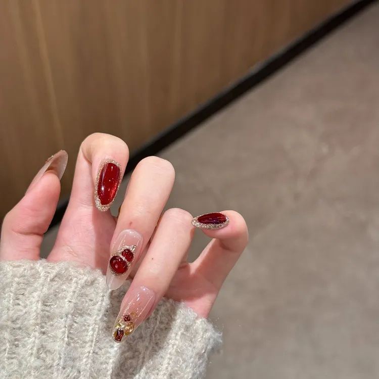 【新年福禄】纯手工穿戴甲秋冬2026年新年手工葫芦红色美甲新年战甲