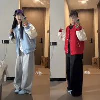 林苡然【清仓！NO退NO换】百搭宽松慵懒直筒裤