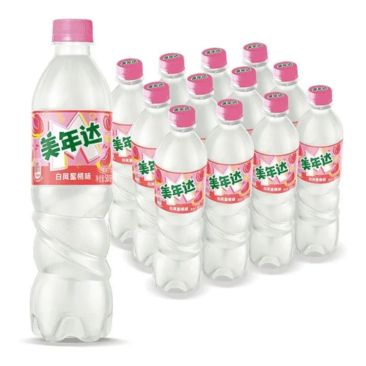 【24瓶整箱】临期百事可乐美年达白凤蜜桃味600ml果味汽水饮料