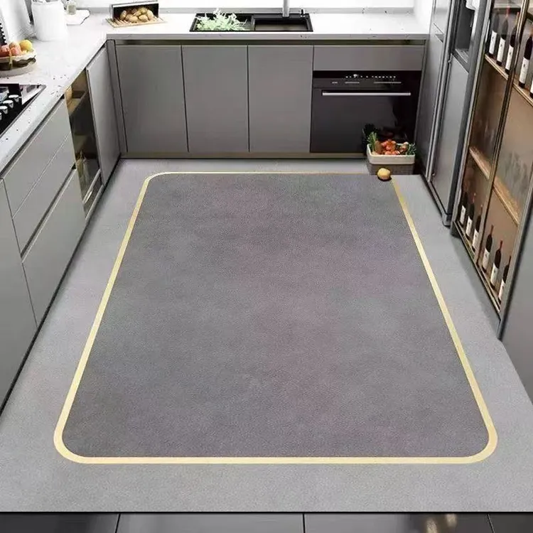 硅藻泥满铺厨房专用地垫简约浴室门口防油耐脏家用大面积定制地毯