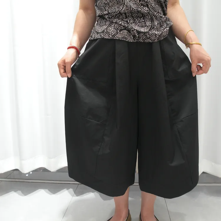 阔腿裤裤子松紧通勤裙裤休闲裤复古潮流港风海妖风