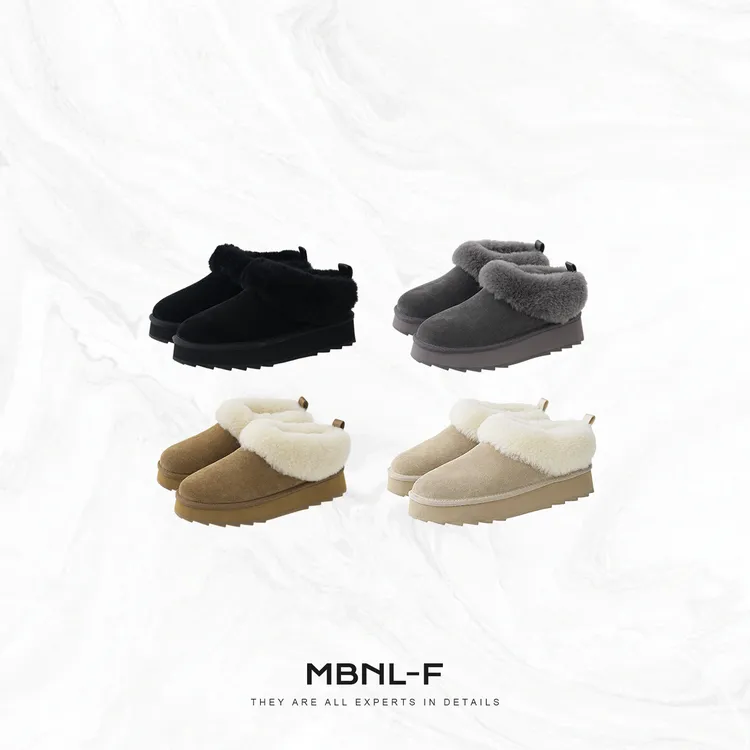 MBNL-F“北岛漫游” 100%羊皮羊毛冬季保暖时尚短靴 秦磊XM-XXZ7819