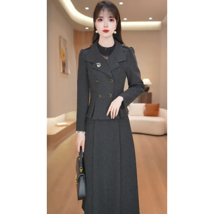 美瑞西装领上衣套装裙女2025新款秋修身轻熟正式场合连衣裙两件套