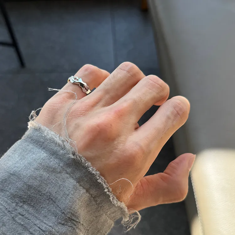 925银戒指 原创破碎定律系列纯银尾戒男女轻奢开口小指小众高级感