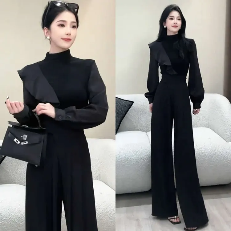 (有运费险）时尚设计感半高领长袖T恤秋季新款百搭显瘦上衣打底衫