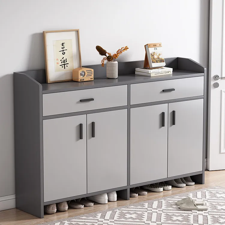 鞋柜家用门口入户室内玄关柜楼道外轻奢灰大容量新款鞋架