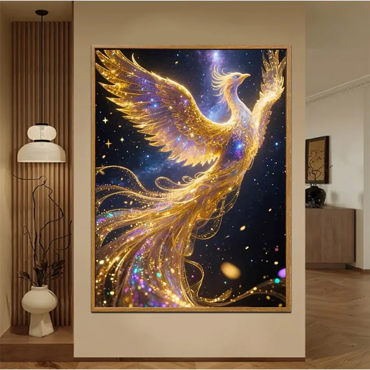 2025新款钻石画满钻神兽朱雀凤凰手工diy贴钻客厅卧室满钻5d