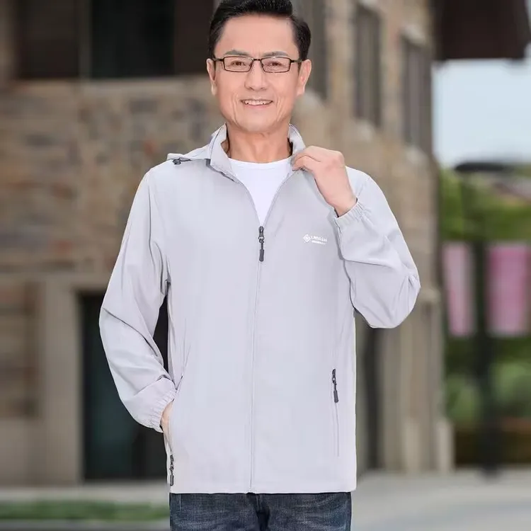夏季中老年人男士防晒衣爸爸冰丝防晒服中年男装薄款外套2025新款
