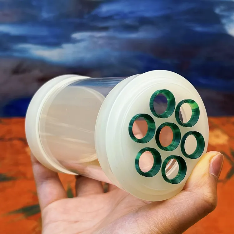 甜甜文玩-60孔雀绿色七孔夜光蝈蝈罐蝈蝈叫罐虫具