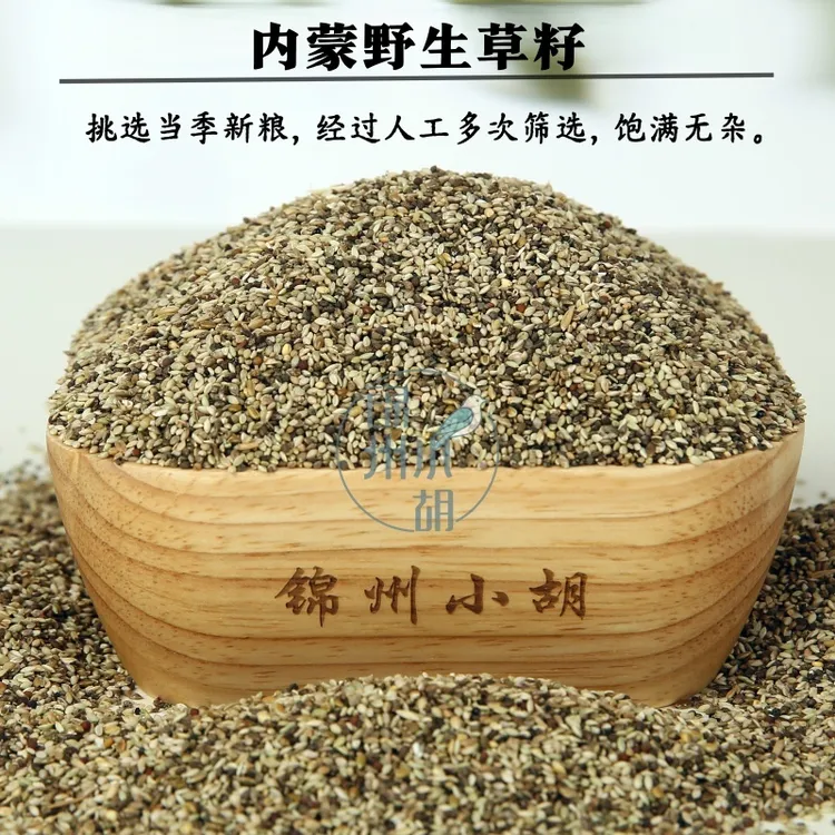 野生内蒙草籽 小颗粒 天然草籽 玉鸟丝雀 鹦鹉包邮真空包装