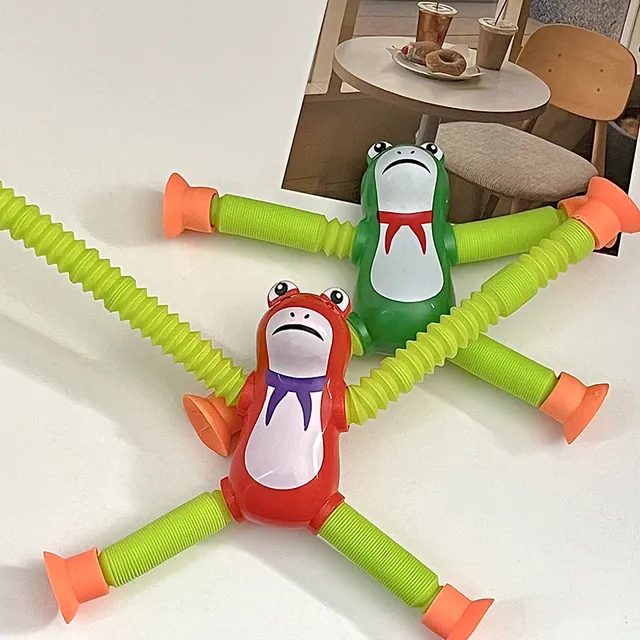 拉伸青蛙百边发光卡通伸缩拉拉吸盘亲自互动儿童益智解压减压玩具