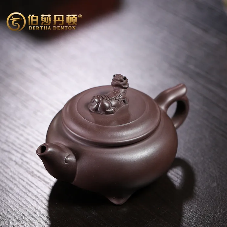 BERTHA DENTON/伯莎丹顿宜兴原矿百目紫泥手工紫砂壶卧虎藏龙茶壶