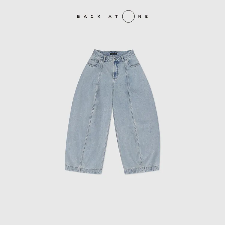 BACKATONE"云逸丹宁"立体廓形秋冬百搭蓝色牛仔裤 BFF-2DI120C-K
