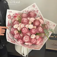 欧式复古印花包装纸午后红茶鲜花包花纸花艺装批发情人节520