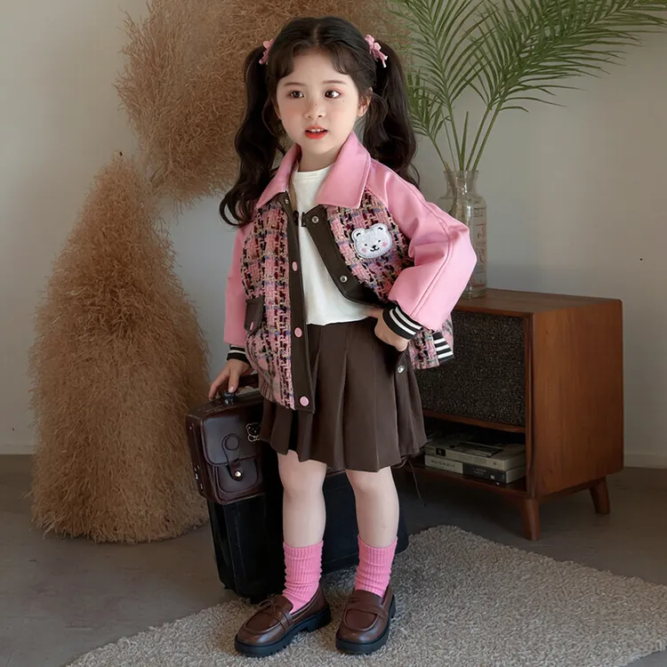 巴拉巴拉男孩女孩女童棒球服外套春秋款2025新款洋气时髦小香风女