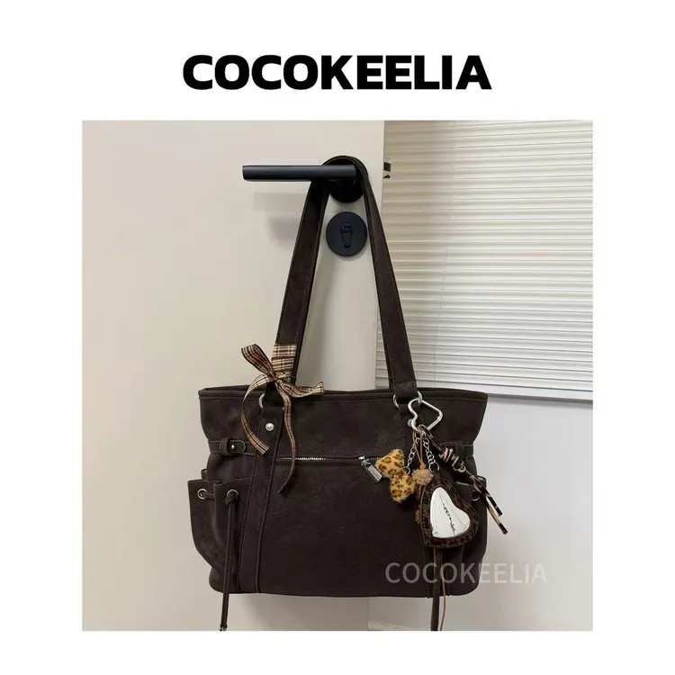 磨砂通勤百搭腋下包大容量包包女2025新款秋冬复古单肩手提托特包