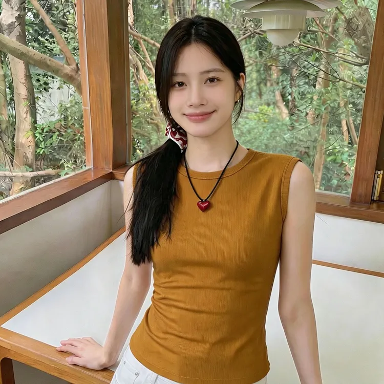 26新款半高领无袖背心修身百搭内搭外穿简约上衣女82233