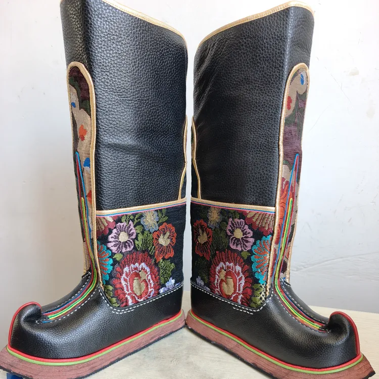 新款传统藏式靴子长筒靴，短筒藏靴长筒鞋子高筒民族风