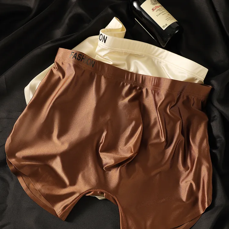 舒适透气四角裤男生薄款凉感无痕平角短裤头潮流冰丝男士内裤抗菌