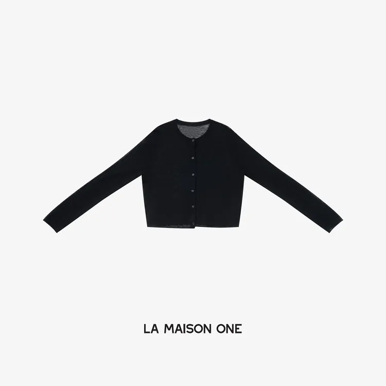 LA MAISON ONE  100羊毛薄透气极简风风毛针织衫LC25M003
