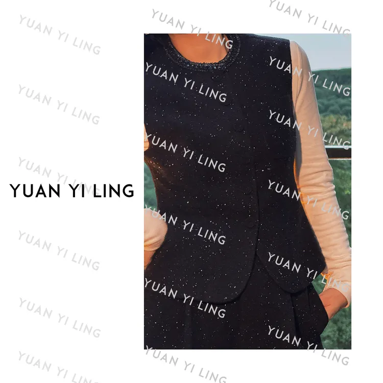 袁艺灵【罗丹美术馆】羊毛雪花肌理感设计氛围百搭马甲/长裤