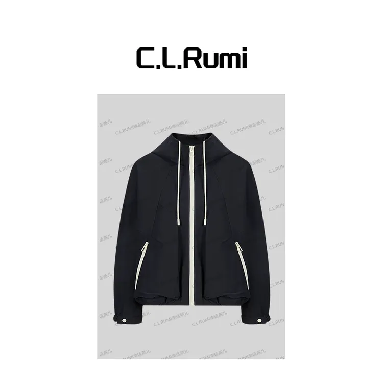 【Rumi时装】“牧游记”25轻薄休闲撞色宽松连帽显瘦外套上衣7054wt