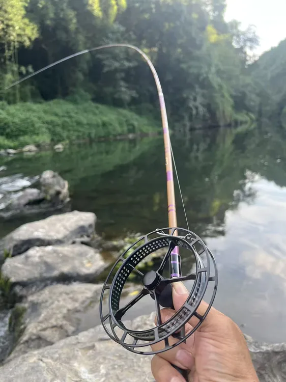 老夏渔具《本本三代三米三檀木手把盘车竿》二八调性腰力好手感舒适