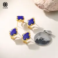 【举石珠宝】T0915-1332-01青金石耳饰（一对/多样性发）S