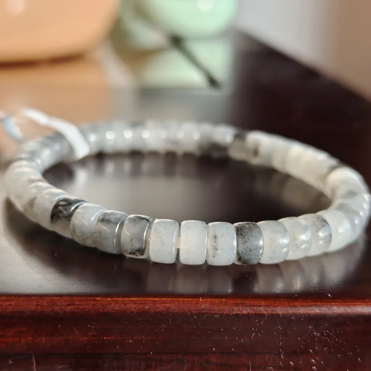 【一口价】和田玉青花药片手串 油润质感