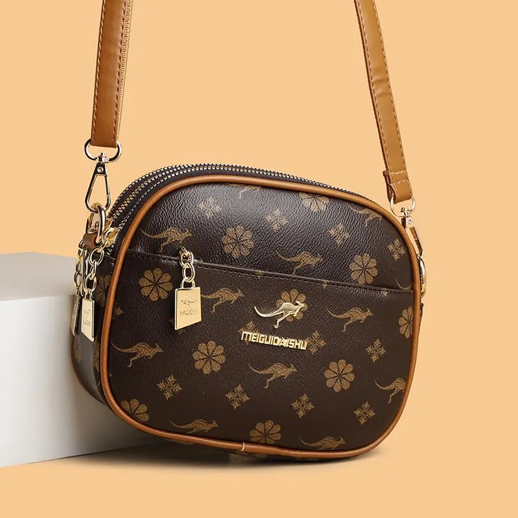 品牌质感斜挎包女2025新款中年妈妈小圆包百搭时尚单肩斜挎包小包