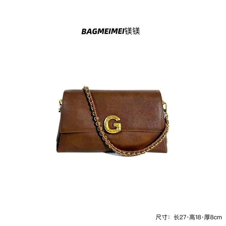 【镁镁皮具奢华系列】81630邮差包法棍包链条包腋下包单肩包斜挎包