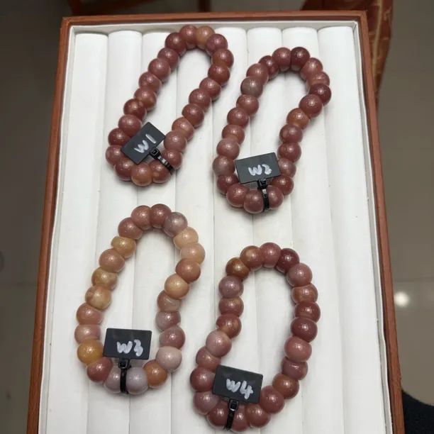 妙语堂-卡15香槟玫瑰蒜瓣肠菩提根手串-一物一拍