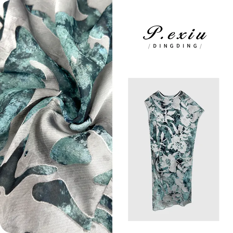 PanYiXiu/潘依绣【艺术家】人丝烧花高级感连衣裙两件套 M8941