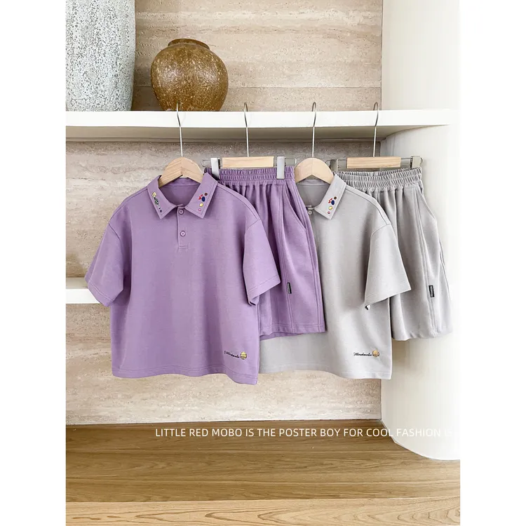 【现现】童装男童POLO衫套装2025夏季新款儿童两件套MMT822209
