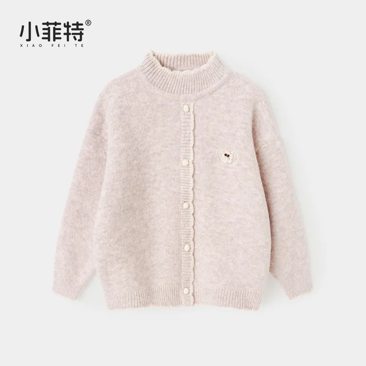 小菲特女童冬装加厚毛衣中大童保暖上衣儿童休闲针织衫MFYD57550