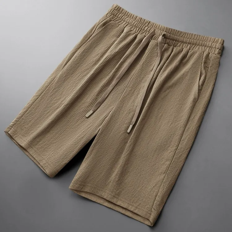 冰丝夏季短裤男士2025新f款薄款棉麻透气速干凉感简约百搭运动裤