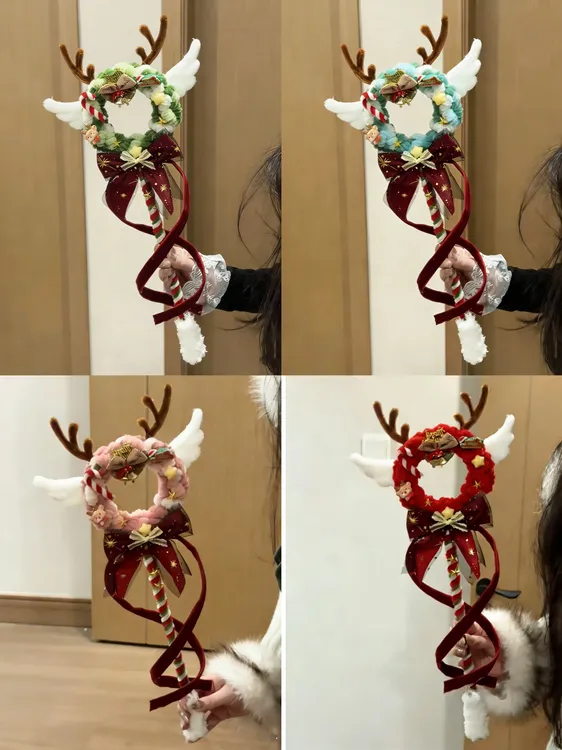 扭扭棒圣诞魔法棒飘带麋鹿手工DIY材料包圣诞礼物驾车个人用品