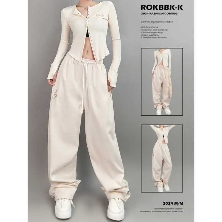 ROKBBK-K/布韩街舞潮牌嘻哈休闲跳舞jazz长裤女爵士运动宽松套装