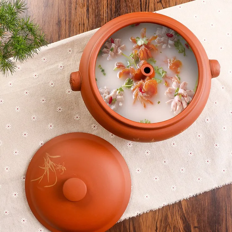 陶瓷兰花汽锅粗陶蒸鸡锅煲汤紫砂汽锅鸡汤鸭汤海鲜汤家用多用途
