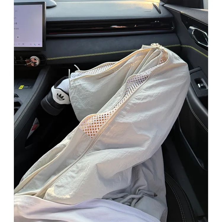 侧拉链网格冲锋裤男款夏季薄款速干工装裤子高街美式直筒阔腿长裤